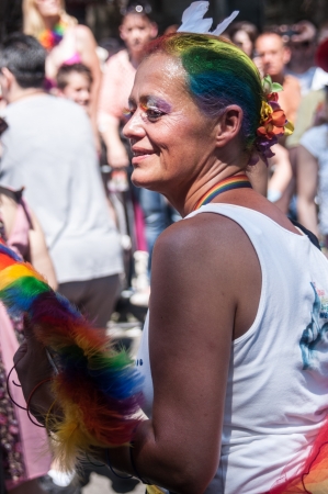 Cologne, Germany - July 7: costumed people at the CSD (Gay Pride Parade called Christopher Street Day) in Cologne on July 7, 2013のeditorial素材