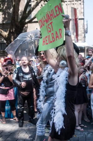 Cologne, Germany - July 7: costumed people at the CSD (Gay Pride Parade called Christopher Street Day) in Cologne on July 7, 2013のeditorial素材
