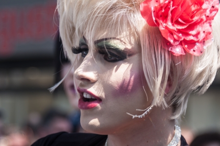 Cologne, Germany - July 7: costumed people at the CSD (Gay Pride Parade called Christopher Street Day) in Cologne on July 7, 2013のeditorial素材