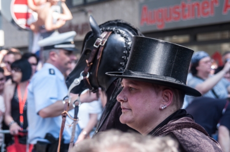 Cologne, Germany - July 7: costumed people at the CSD (Gay Pride Parade called Christopher Street Day) in Cologne on July 7, 2013のeditorial素材