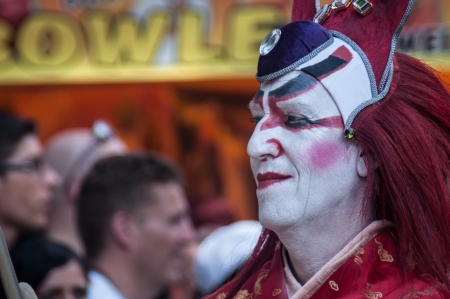 Cologne, Germany - July 7: costumed people at the CSD (Gay Pride Parade called Christopher Street Day) in Cologne on July 7, 2013のeditorial素材