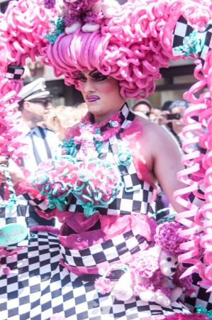 Cologne, Germany - July 7: costumed people at the CSD (Gay Pride Parade called Christopher Street Day) in Cologne on July 7, 2013のeditorial素材