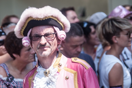 Cologne, Germany - July 7: costumed people at the CSD (Gay Pride Parade called Christopher Street Day) in Cologne on July 7, 2013のeditorial素材