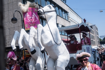 Cologne, Germany - July 7: costumed people at the CSD (Gay Pride Parade called Christopher Street Day) in Cologne on July 7, 2013のeditorial素材