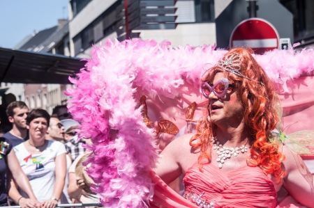 Cologne, Germany - July 7: costumed people at the CSD (Gay Pride Parade called Christopher Street Day) in Cologne on July 7, 2013のeditorial素材