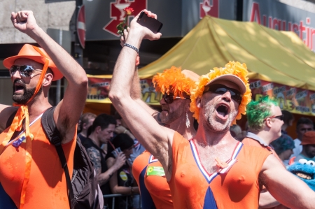 Cologne, Germany - July 7: costumed people at the CSD (Gay Pride Parade called Christopher Street Day) in Cologne on July 7, 2013のeditorial素材
