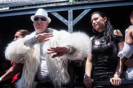 Cologne, Germany - July 7: costumed people at the CSD (Gay Pride Parade called Christopher Street Day) in Cologne on July 7, 2013のeditorial素材