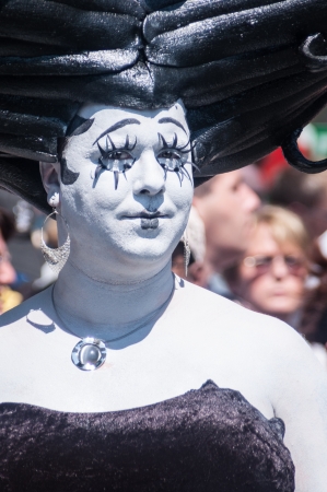 Cologne, Germany - July 7: costumed people at the CSD (Gay Pride Parade called Christopher Street Day) in Cologne on July 7, 2013のeditorial素材