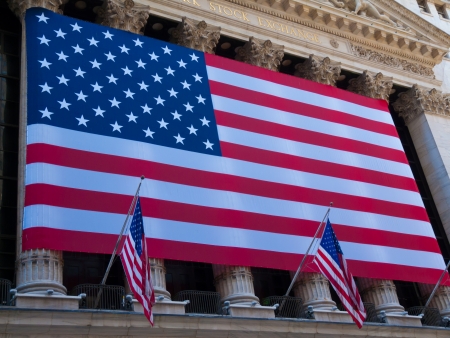view of the stock exchange in Manhattan, NYCのeditorial素材