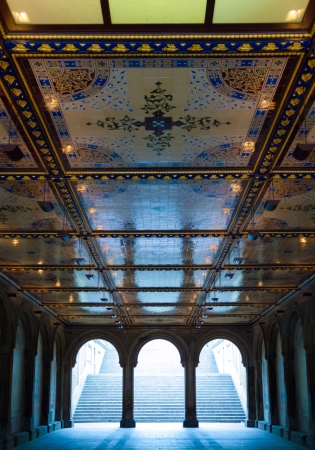 view of Bethesda Terrace in the heart of the Central Park in NYCのeditorial素材