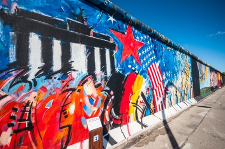 part of the famous East Side Gallery in Berlinのeditorial素材