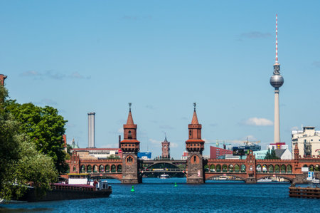 view of the Oberbaum bridge in Berlin