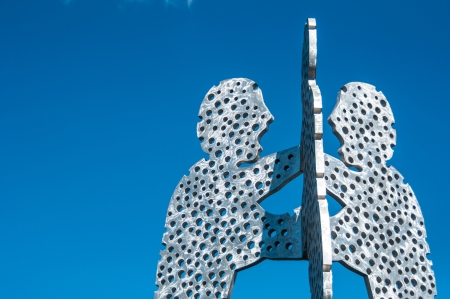sculpture called The Molecule Men in Berlinのeditorial素材