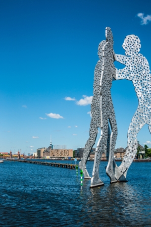 sculpture called The Molecule Men in Berlinのeditorial素材