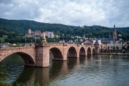 view of the old town of Heidelbergの写真素材