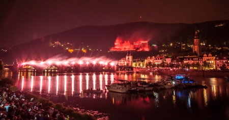 fireworks at the event Heidelberg Castle のeditorial素材