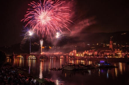 fireworks at the event Heidelberg Castle のeditorial素材