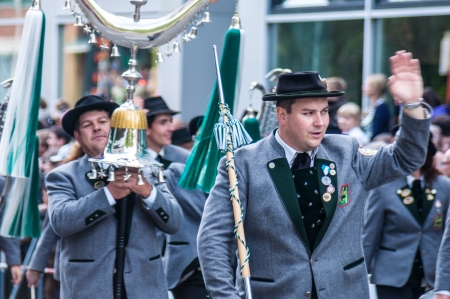 Parade of the hosts of the tents of the Oktoberfestのeditorial素材