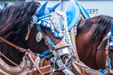 Parade of the hosts of the tents of the Oktoberfestのeditorial素材