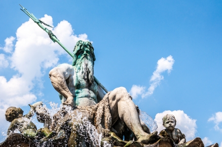 part of the neptune fountain in Berlinの写真素材