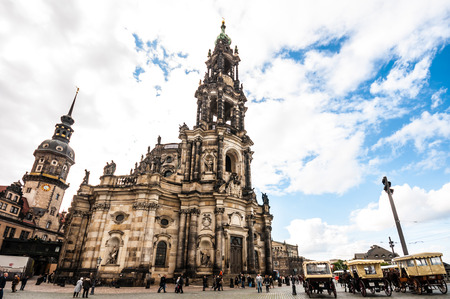 view of the Dresden Cathedral belonging to the castleのeditorial素材