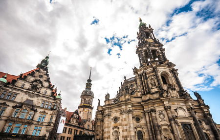 view of the Dresden Cathedral belonging to the castleの写真素材