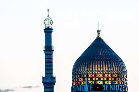 former tabac factory Yenidze looking on the outside like a mosque in Dresdenの写真素材