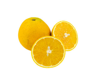 Oranges on white background.の写真素材