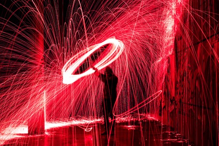 steel wool burned, amazing imagesの写真素材