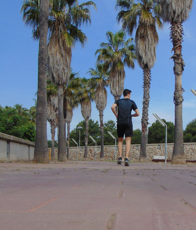 Young man doing sport in a outside place