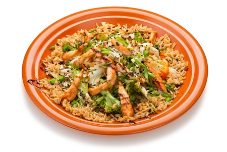 Thai Cuisine - Fried Rice with Chicken and vegetablesの写真素材