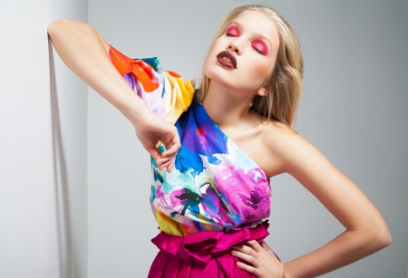 Fashion Art Girl Portrait.Vivid Makeup.Make-upの写真素材