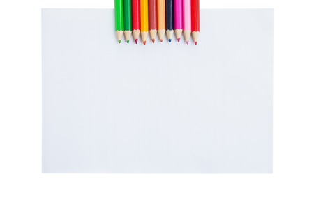 Colour pencils isolated on white background close upの写真素材