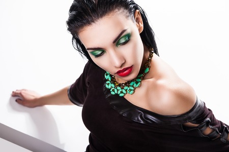 Fashion photo of young magnificent womanの写真素材
