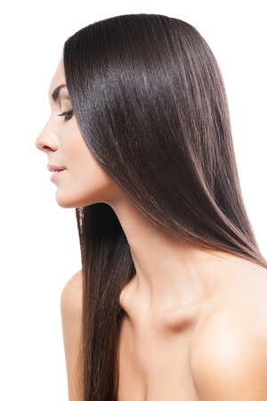 Young female with gorgeous hairの写真素材