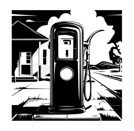 gas pump vector silhouette designのイラスト素材