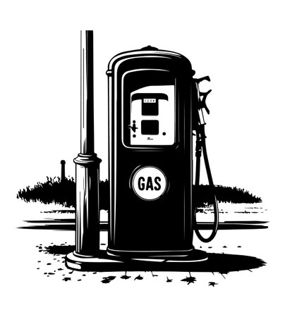 patrol oil pump silhouetteのイラスト素材