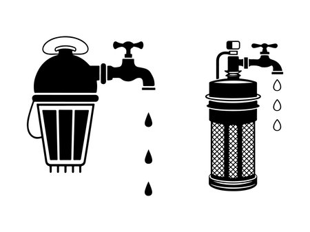 water filter silhouette vectorのイラスト素材
