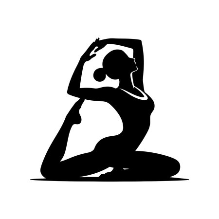 women yoga style silhouetteのイラスト素材