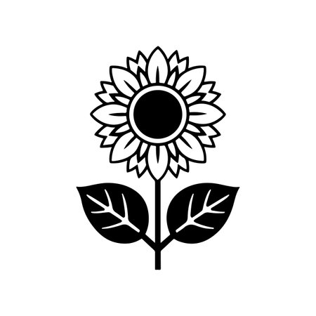 sunflower vector silhouetteのイラスト素材
