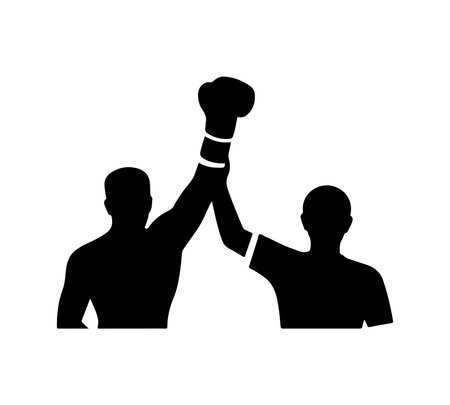 Boxing Victory Silhouetteのイラスト素材