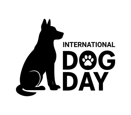 Happy Dog Day Silhouetteのイラスト素材