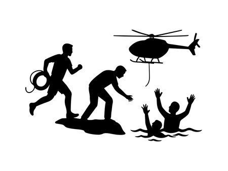 Drowning Prevention Silhouetteのイラスト素材