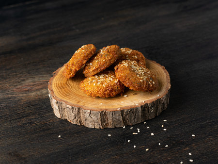 Shawarma sandwich falafel. Traditional Eastern snack. wooden background.