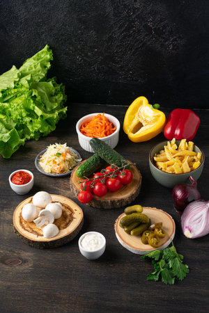 Shawarma sandwich falafel. Traditional Eastern snack. wooden background.