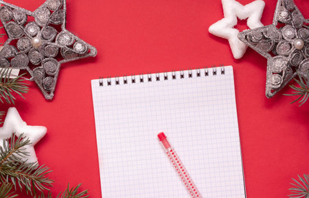 christmas message to santa claus on festive background with stars, wish list