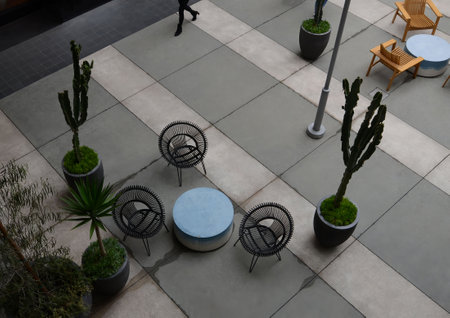 USA California Los Angeles Santa Monica District May 17, 2023 shopping center in santa monicaの写真素材