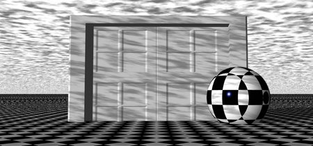 Computer generated 3D illustration.Game of football.Goal with the ball on the football field.の写真素材