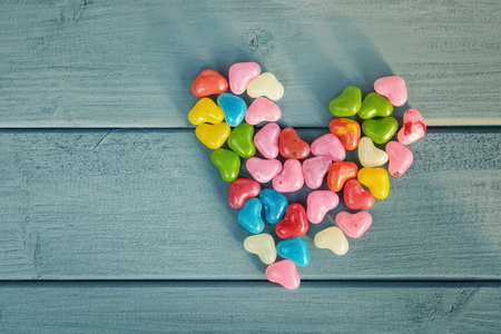 Heart of sweet and colored pills.の写真素材
