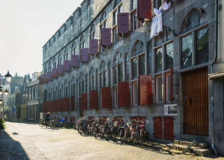 Utrecht, Netherlands - October 23, 2016: Apartments in the historic center of the city of Utrechtのeditorial素材